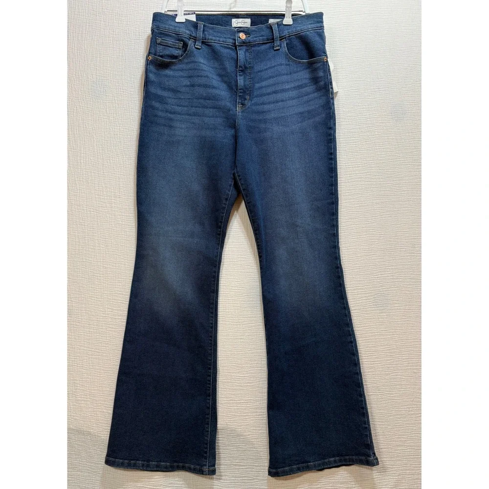 Jessica Simpson Women's High Rise Flare Jeans‎ Dark Wash Size 16 Capsule Stretch